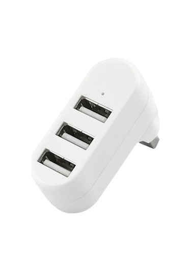 Valkyrie 3 Portlu USB 2.0 Hub Döner Kafalı Splitter Hub Adaptör Beyaz