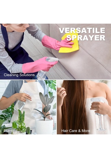 Kosona 2 Adet 500ml Gıda Grubu Şeffaf Sprey Flaske Ayarlanabilir Buhar/düz Mod, Dolum Hattı İçeren Dayanıklı Plastik