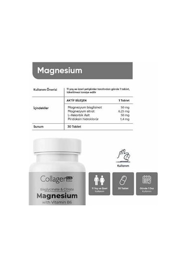 Collagen Forte Platinum Magnezyum With Vitamin B6 30 Tablet