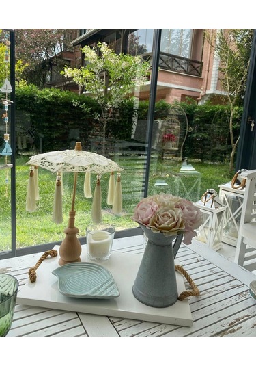 Masaüstü Dantelli Dekoratif Sunum Bali Şemsiyesi