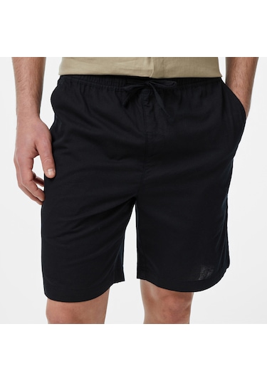 Nautica Erkek Siyah Jogger Şort Düz B55227t Siyah