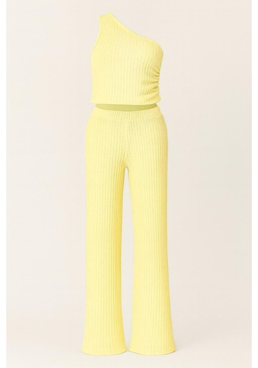 Tek Omuzlu & Gofre Dokulu İkili Takım Sarı