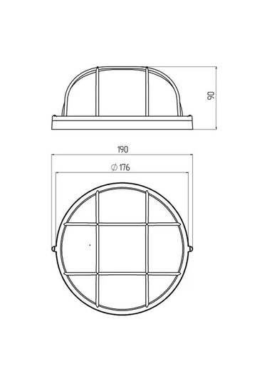 Era Tavan Lambası, Toki Ip54 E27 60w D176 Yuvarlak Izgara 16388483 Diğer