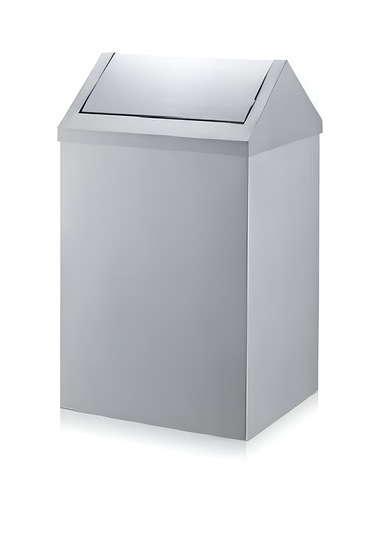 16 Lt Sallanır Kapak Çöp Kovası Paslanmaz Gri