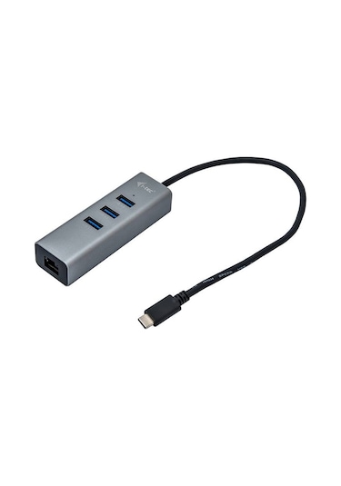 İ-tec Type-c Metal Hub 3 Port + Gigabit Ethernet Adaptör