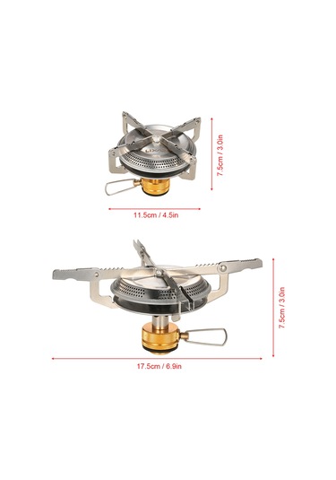 Ultralight Taşınabilir Açık Kamp Gaz Sobası Yürüyüş Sırt Çantasıyla Piknik Pişirme Ocağı 3500 W Altın - Gümüş