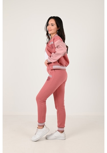 Kadın Üç İplik Şardonlu Düğmeli Eşofman Takımı 3940-24 001