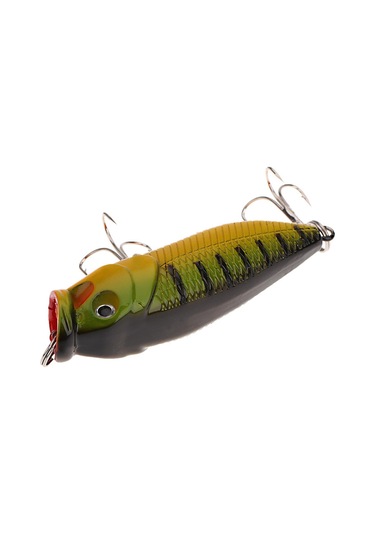 Springsun "7cm 3d Gözlü Popper Yem, 2'li Treble Kancalı Avcı Balıkçılık Oltası"