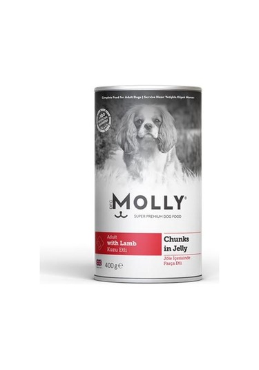 Molly Jöleli Kuzulu Parça Etli Konserve Yetişkin Köpek Maması 400 G