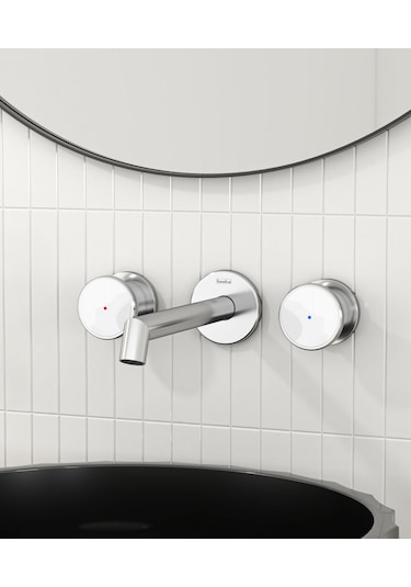 Teska Grande Shine Lavabo Bataryası-beyaz Camlı Cam