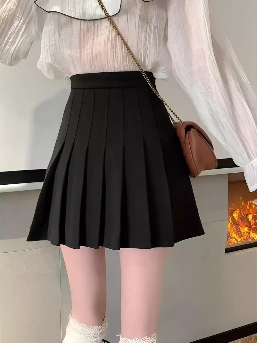 Odezda Vb Pileli Pileli Etek Şort Yazlık 164860388 Siyah Melanj