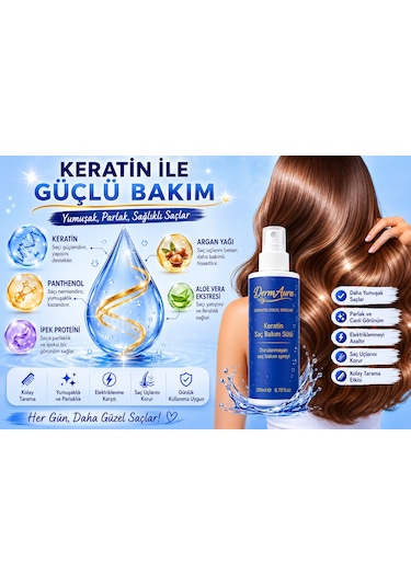 Dermaura Durulanmayan Saç Bakım Maskesi Keratin & Argan Yağlı 200 Ml
