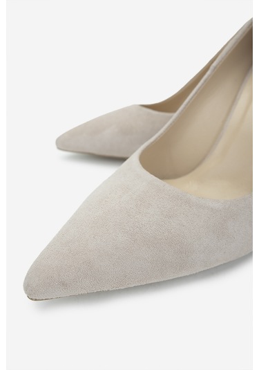 Valmenti Kadın Hakiki Deri Bej Süet Topuklu Ayakkabı 1074 2031 Bn Ayk Y25 Bej Suet Bej