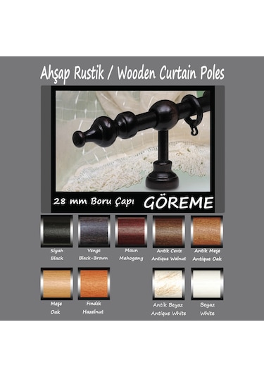 Ahşap Rustik,  Halkalı + Raylı