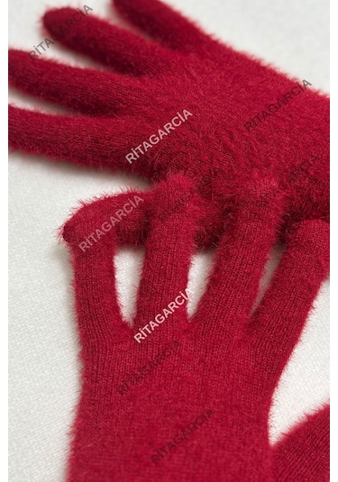 Peluş Uzun Eldiven Kırmızı2