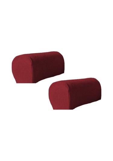 Reedark Kırmızı Renkli Yıkanabilir Elastik Koltuk Koltuk Sandalye Kol Koruyucu Örtüsü 1 Çift - Poliester Malzeme - Moda Stili Koyu Kırmızı