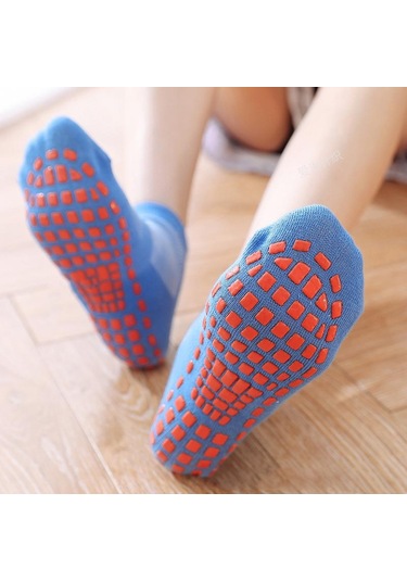 Mavi Tutkal Nokta Kaymaz Çorap Kavrama Çorap Kaymaz Yoga Ev Terlik Çorap Yastıklı Taban Çorap Erkekler Kadınlar İçin Mavi