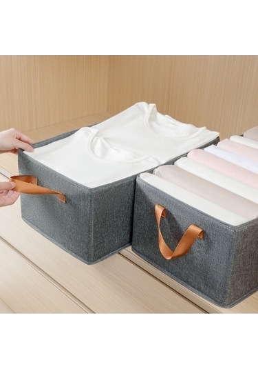 Fastbuy Çelik Çerçeveli Kumaş Kutusu - Luckystar1, Pratik Depolama Çözümü, Gri Gri