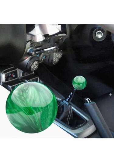 Wondernest Araba Modifiye Mermer Yıldız Dişli Shifter Kapağı Adaptörlü Yeşil Yeşil