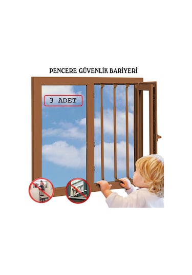 Erol Kilit 3 Adet Pencere Kilidi - Pencere Güvenlik Bariyeri
