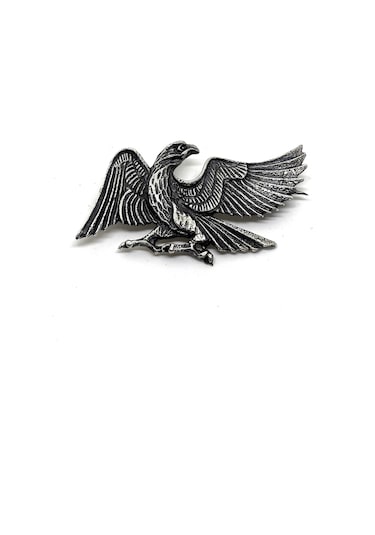 Oya Silver Gümüş Oksitli Kartal Broş Krb00