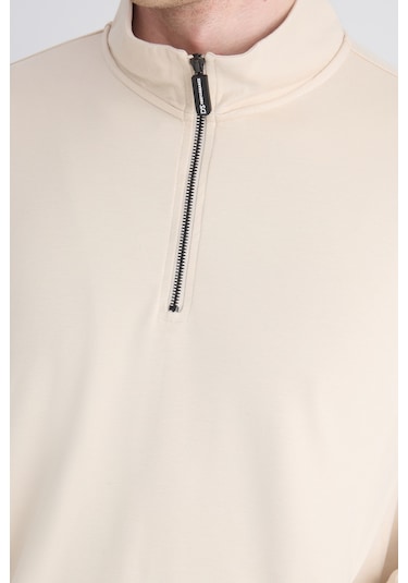 D'S Damat Ds Damat Regular Fit Bej Düz Sweatshirt 5hce26172202m Bej
