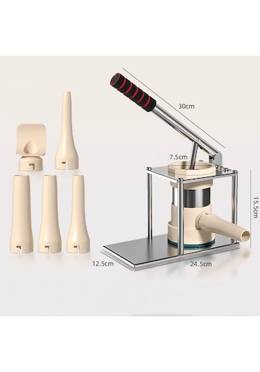 Sones Kol Presli Sosis Yapıcı Dikey Hızlı Manuel Sosis Doldurma Aleti 5 Nozullu Diğer