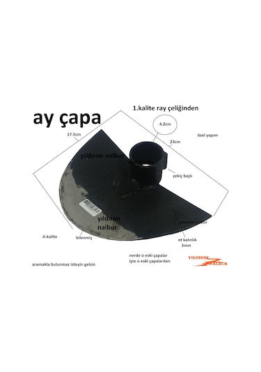 Yarım Ay Çapa Eskilerden Ray Çelik Kazma Çapası Bilenmiş