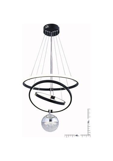 Çember Tek Top Siyah Avize Siyah