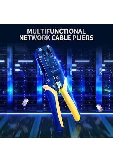 Wezone Yüksek Karbon Çelik 6p/8p Ağ Kablosu Pensesi, Sıyırma Ve Kesme Fonksiyonlu, Kaymaz Kauçuk Tutamak