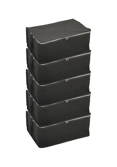 Adarya Home Büyük Boy Yorgan Hurcu 5 Adet 100 x 50 x 50 Gri