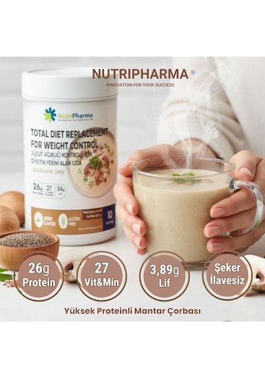 Whey Proteinli Mantar Çorbası Öğün Tozu Bariatrik Diyet Protein Tozu, 600g Diğer
