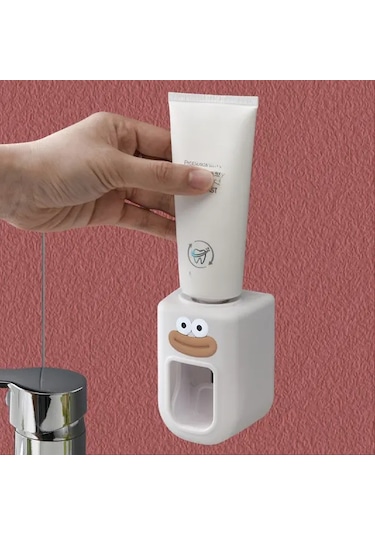 Elmpaly 2'li Rastgele Renk Duvar Askılı Otomatik Diş Macunu Sıkacağı Lazım Temizlik Banyo Aparatı 1