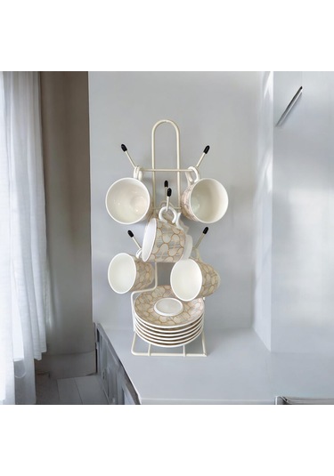 Fincan Askısı, Krem Tabaklı Askılık , Masa Üstü, Tezgah Üstü