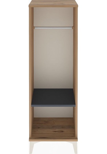 Arges Dolap Tek Raflı Tek Askılı 44x30x134 Çam-antrasit Çam
