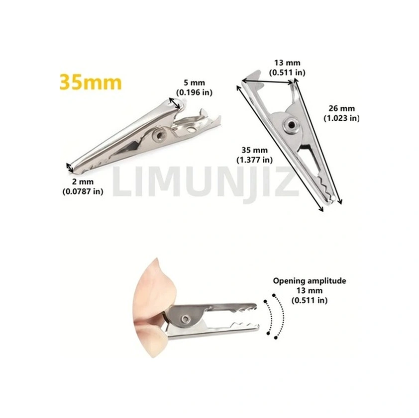 Trendooze Sunshine022 50 Adet 45mm Metal Yaylı Kıskaç Laboratuvar Test Kablolama