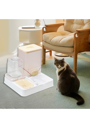 Suntek Otomatik Kedi Tiryakisi Besleyici Pet İçme Kasesiz-sarı