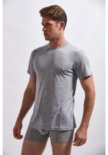 Josejuan 3'lü Erkek Atlet Sıfır Yaka Yarım Kollu Suprem %100 Pamuk 3304-siyah - Beyaz - Gri Melanj