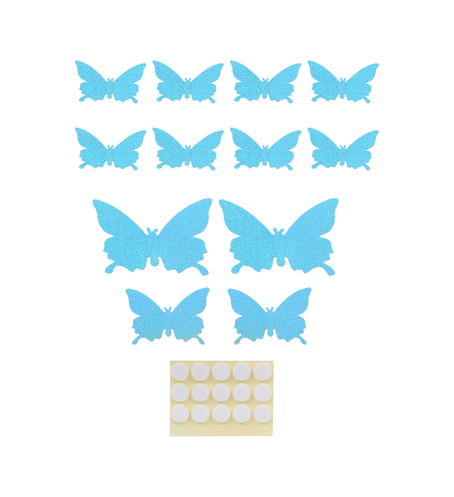 Kangvka 12 Adet 3d Pvc Kelebek Duvar Sticker, Parlak Mavi, Canlı Görünüm, Ev Dekorasyonu, Düğün, Balkon, Dayanıklı, Kolay Uygulama Flash Mavi