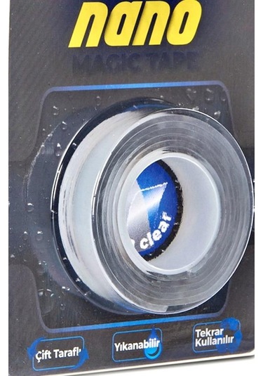 Geseus Nano Çift Taraflı Yıkanıp Tekrar Kullanılabilir Şeffaf Ban
