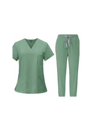 Suntek Kadın Üniforma Scrubs Set Üstü Ve Pantolon S-yeşil
