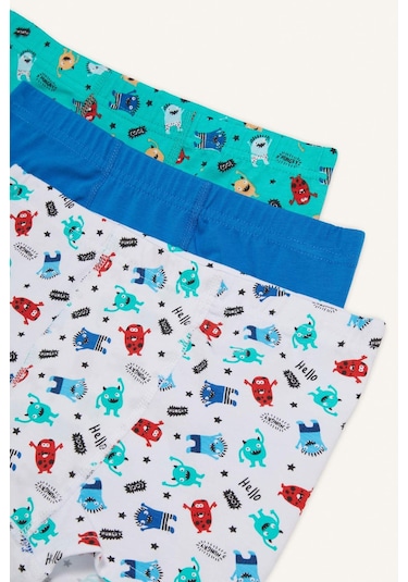 DeFacto Erkek Çocuk Canavar Baskılı 3'lü Boxer E6872A825SPWT34 DeFacto Erkek Çocuk Canavar Baskılı 3'lü Boxer E6872A825SPWT34