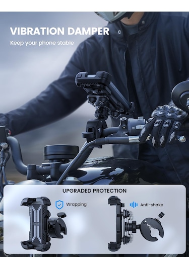 Lamicall Motosiklet İçin Telefon Tutucu Çift Titresim Engelleyici Ve Sarsinti Önleyici Bcsp01