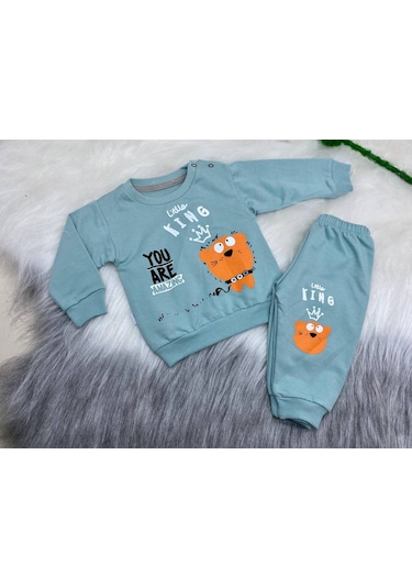 İkili Baskılı Bebek Takımı Füme