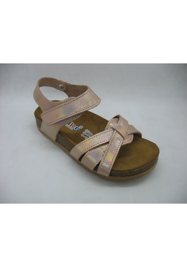 Toddler 390 Pembe Deri,anatomik Mantar Taban Üç Bantlı Sandalet 2 Pembe