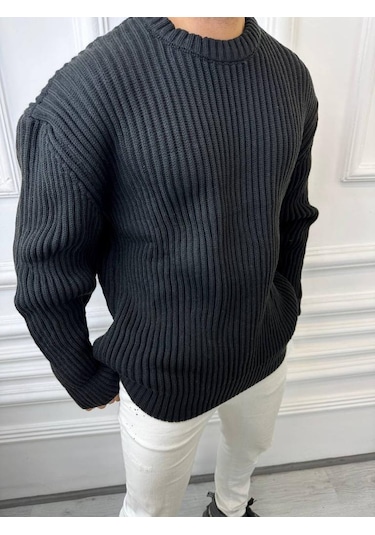 Elkumoda Oversize Kazak Bol Kesim Salaş Triko Kazak-KAZAK2873