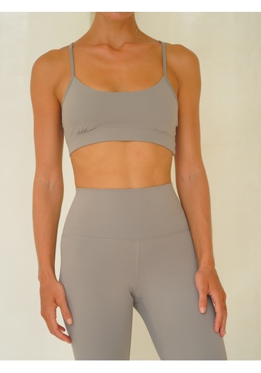 Fold Kaplı Spor Gri Crop Gri