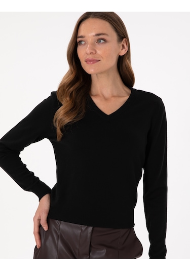 Pierre Cardin Kadın Siyah Kazak /triko 50300803-vr046 Siyah