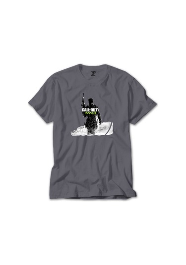 Call Of Duty Silhouette M3 Gri Tişört Gri
