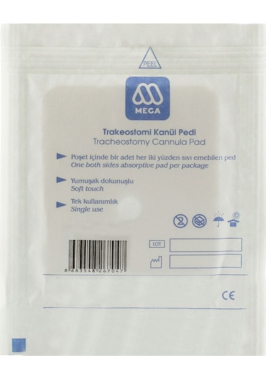 Mega Trakeostomi Kanül Pedi M Beden 100 Adet